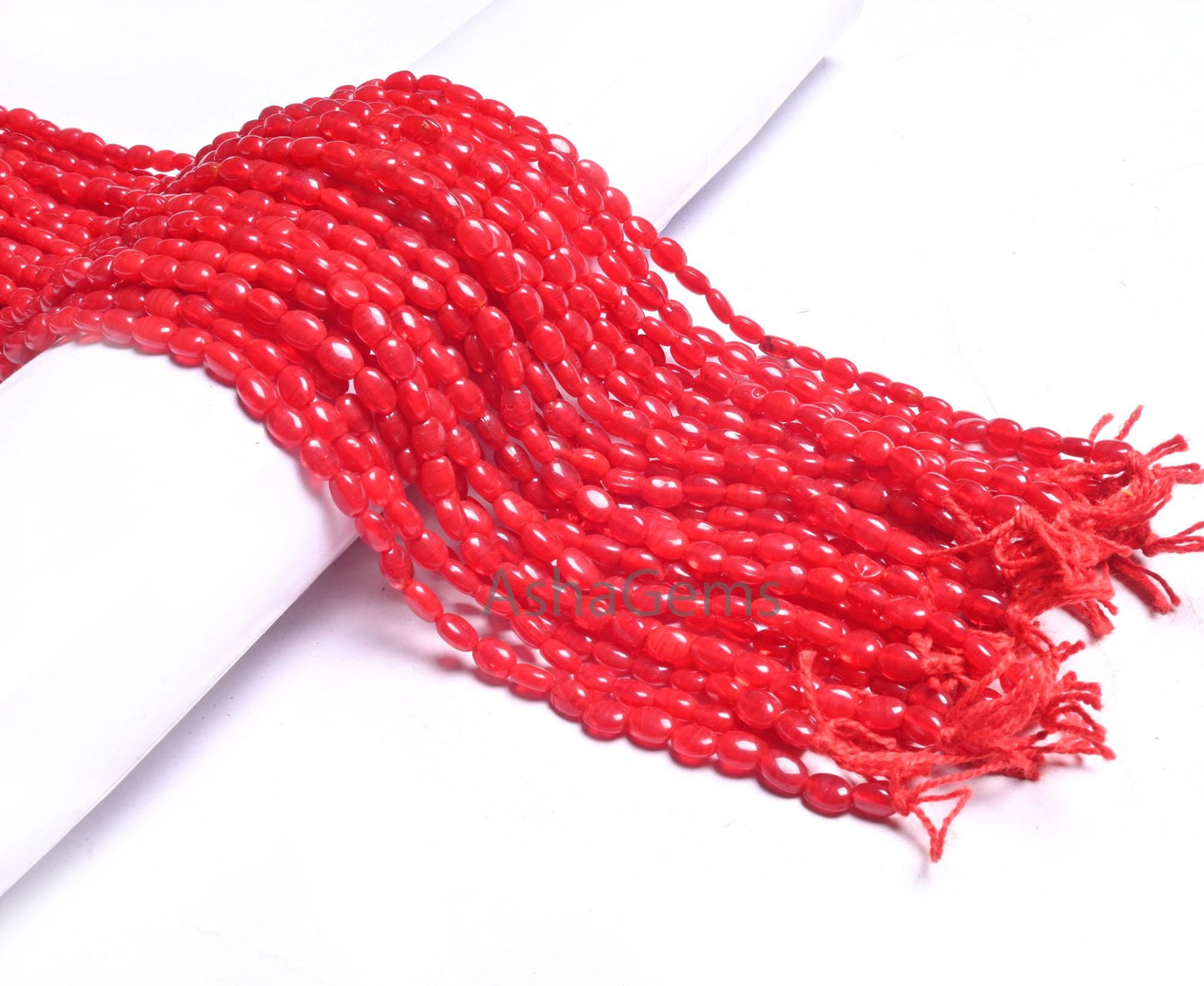 13"Strand Beautiful Red Carnelian Color Hydro Smooth Oval Shape Handmade Beads,5-7mm Red Hydro Plain Oval Loose Bead For Jewelry Making SALE