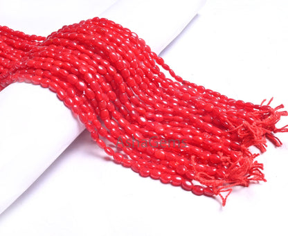 13"Strand Beautiful Red Carnelian Color Hydro Smooth Oval Shape Handmade Beads,5-7mm Red Hydro Plain Oval Loose Bead For Jewelry Making SALE