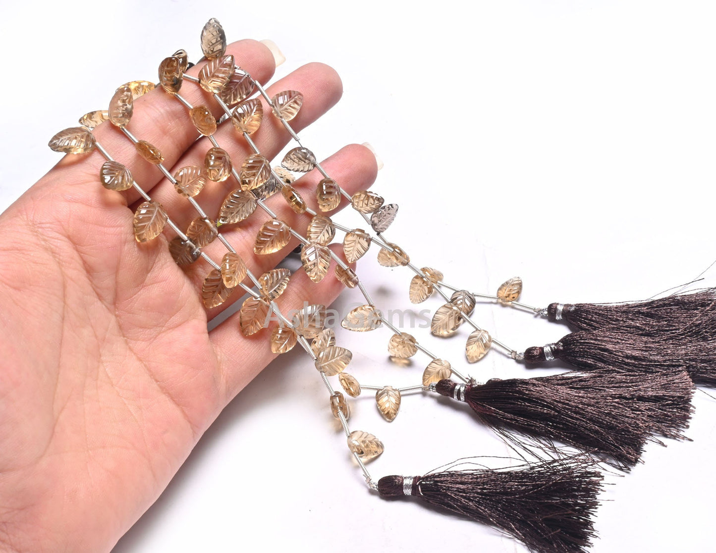 Beautiful Beer Quartz Fancy Leaves Shape Carving handmade Beads, AAA natural Bear Quartz Carve Pear Briolette Gemstone Teardrop Bead Jewelry