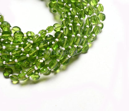 Beautiful Peridot Hydro Faceted Coin Shape Gemstone Beads,6 mm AAA Quality Green Peridot Hydro Coin Straight Drill Bead Jewelry Making Craft