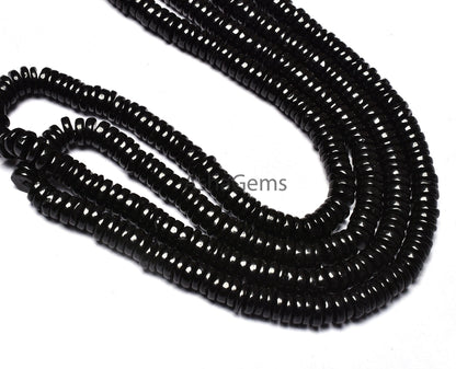 AAA Natural Black Spinel Smooth Tyre Shape Heishi Gemstone Beads,Spinel Smooth Tyre,Heishi Beads,Spinal Loose Beads Jewelry Making Crafts