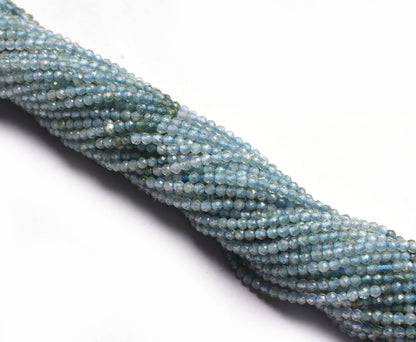Genuine Tourmaline Micro Faceted Rondelle Beads,13"Strand Shaded Light Blue Tourmaline Beads Gemstone Tourmaline Machine Cut Beads Jewelry