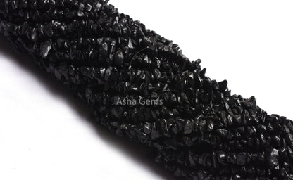 34"Strand Natural Black Tourmaline Raw Uncut Chips Beads Gemstone,Black Tourmaline Nuggets,Tourmaline Beads,Rough Polish Beads, Uncut Chips