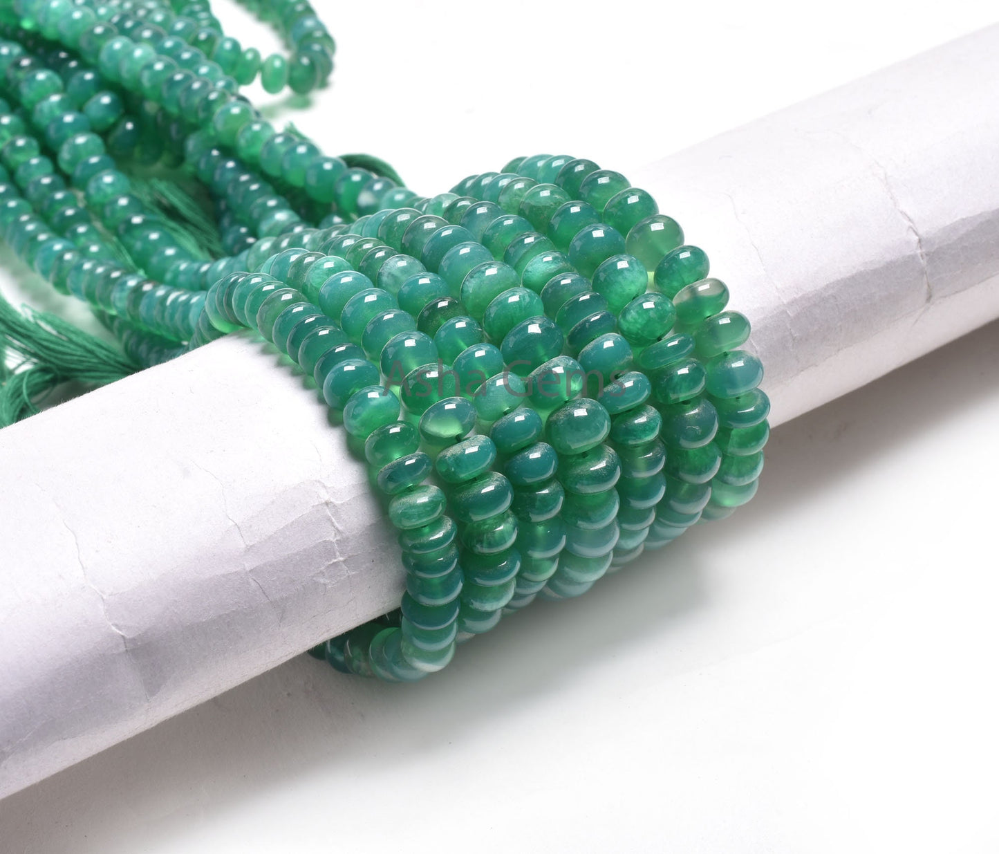 Green Onyx Smooth Rondelle Shape Beads,12.5" Strand Onyx Plain handmade Gemstone Loose Beads, green Onyx Beads For Jewelry Making Craft SALE