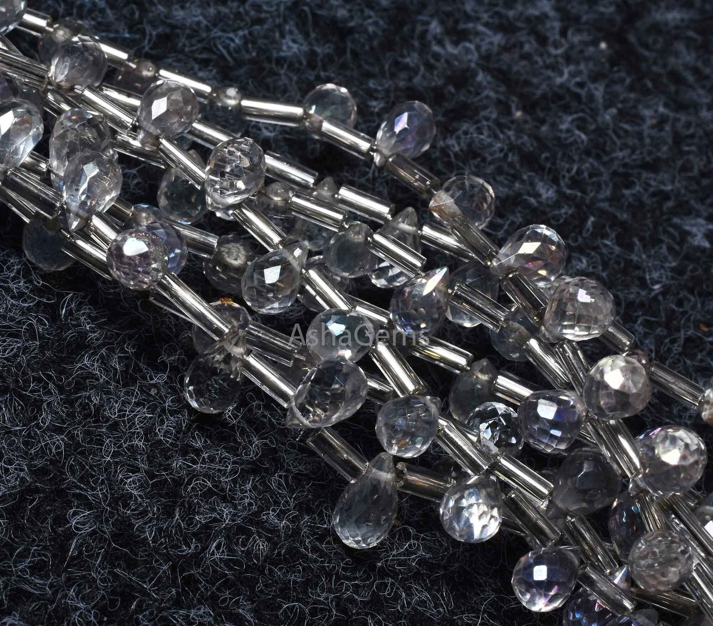 Beautiful crystal Mystic coated Faceted Drops Shape Beads Crystal Quartz Drops Briolette beads, Crystal coated Teardrop Beads Jewelry Crafts