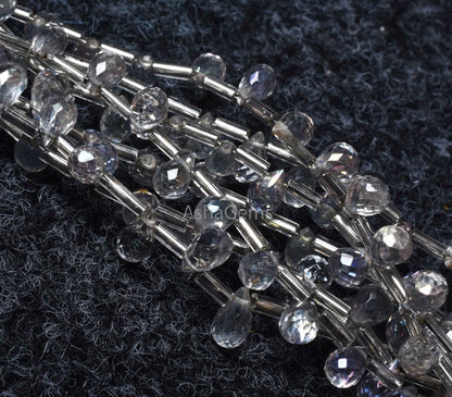 Beautiful crystal Mystic coated Faceted Drops Shape Beads Crystal Quartz Drops Briolette beads, Crystal coated Teardrop Beads Jewelry Crafts