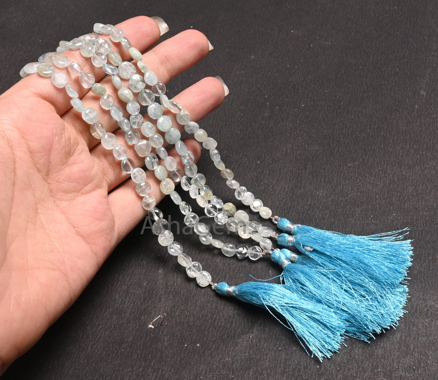 Natural Light Aqua Blue Aquamarine Coin Uneven Shape handmade Beads,8" Aquamarine Smooth Coin Gemstone loose Beads Jewelry making Craft SALE