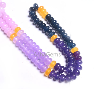 Beautiful Multi Color Quartz Smooth Rondelle Shape Beads,8 mm Disco mix Color lavender Purple Blue Yellow Shaded Quartz Beads Jewelry making