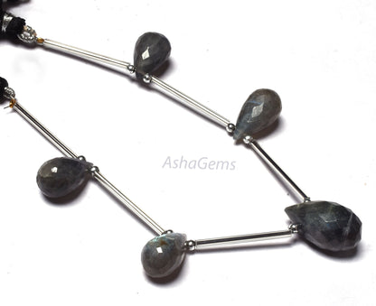 Natural Fire labradorite Faceted Drops shape Beads, black Rainbow Teardrop Briolette Beads, Flashy Labradorite Drop Shape Beads For Jewelry