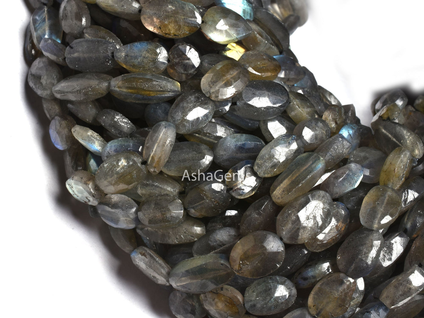 beautiful Labradorite Faceted Oval Gemstone Beads,13"Strand Natural Fire Labradorite beads Black Rainbow Handmade Uneven Oval Briolette Bead