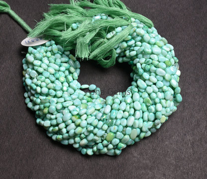 Beautiful Green Opal smooth Nugget Tiny gemstone Beads,5-8mm Mint Green Opal Plain Handmade Uneven Tumble Beads, Fine Opal Bead Jewelry SALE