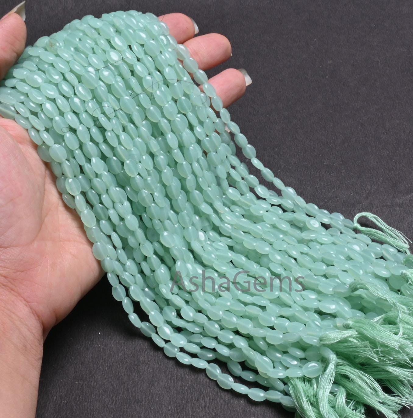 Beautiful Light Green Quartz Hydro Smooth Oval Shape Handmade Beads,13"Green Aventurine Color Hydro Plain Oval Loose Bead Jewelry Craft SALE