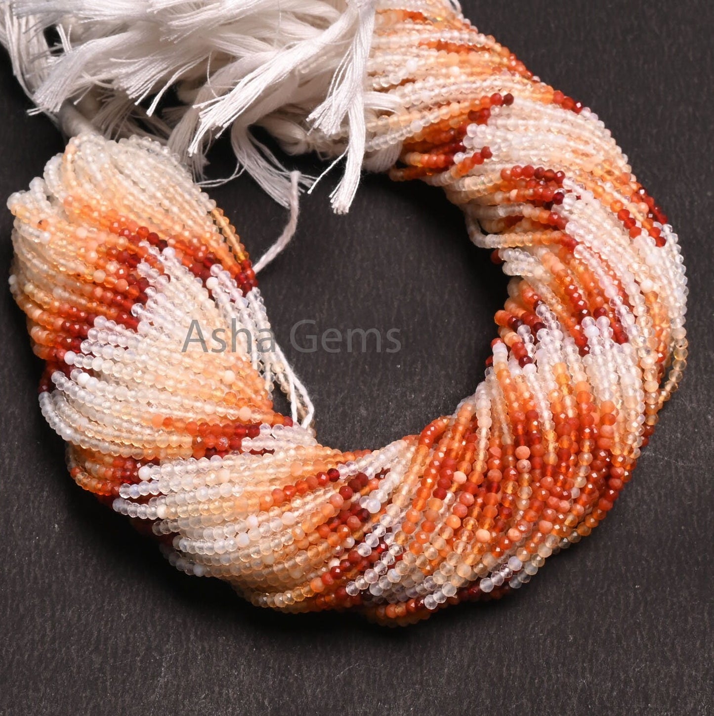AAA Quality Mexican Fire Opal Micro Cut Faceted Rondelle Beads,2.5 mm Orange Red Shaded Fire Opal machine Cut Beads jewelry Necklace Crafts