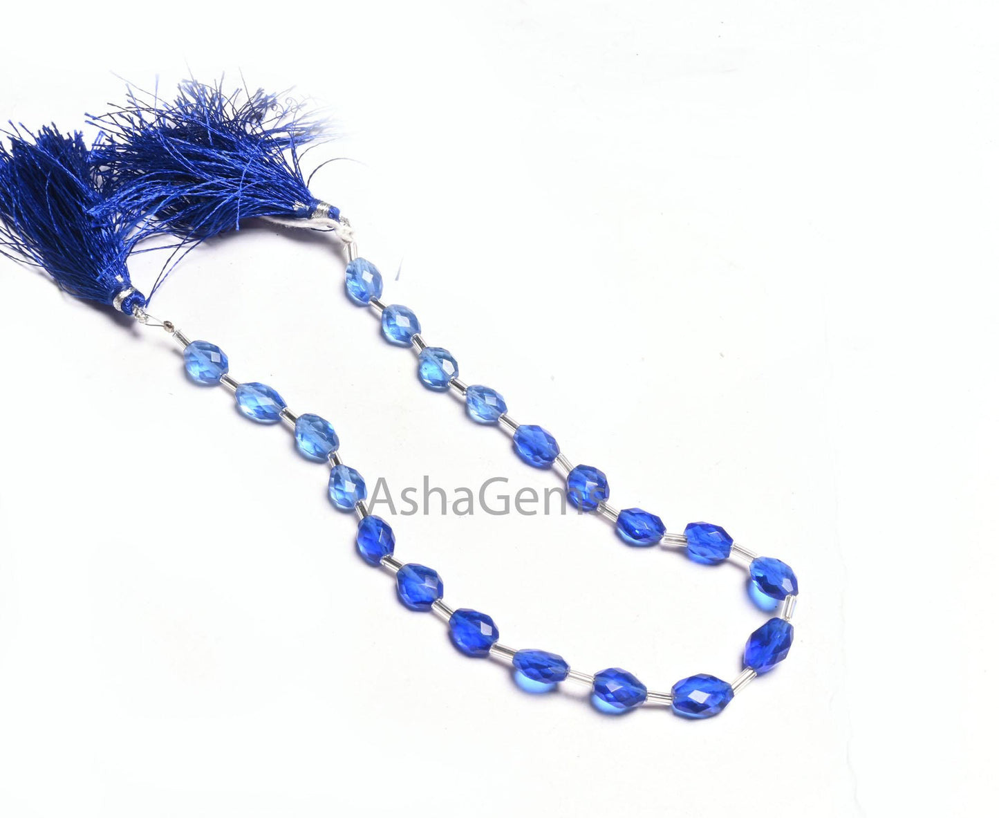AAA Quality Shaded Blue Hydro Oval Shape Checker Cut Beads,10" Blue Quartz Hydro faceted fancy Oval Briolette handmade Beads Jewelry Crafts