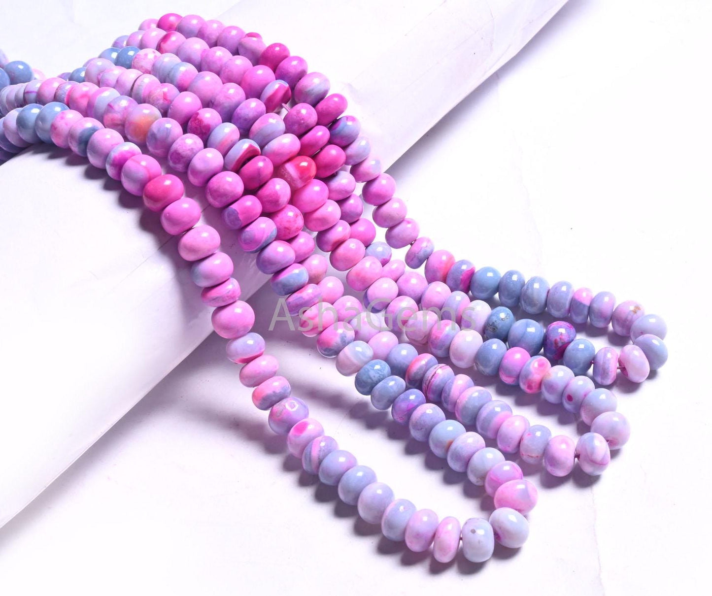 Beautiful Multi Pink Blue Opal Gemstone Beads,8 mm Shaded Opal Smooth Rondelle Beads,16" AAA Quality Multi Opal Handmade Beads Jewelry Craft