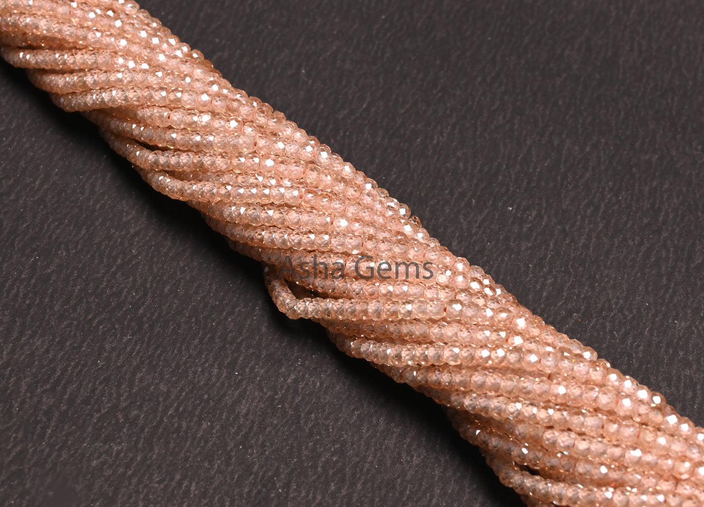 Beautiful Cubic Zircon Micro Cut Rondelle Faceted Beads 3mm AAA Quality Light Imperial Brown Zircon Faceted Gemstone Bead Jewelry Craft SALE