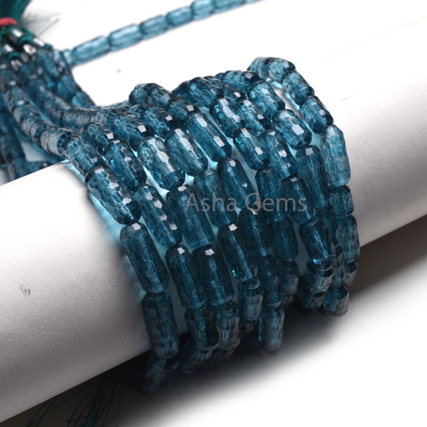 AAA Crystal Coated Concave Cut faceted Barrel Beads, London Blue Coated Crystal Concave Cut Fancy Barrel Gemstone Bead Necklace Jewelry SALE