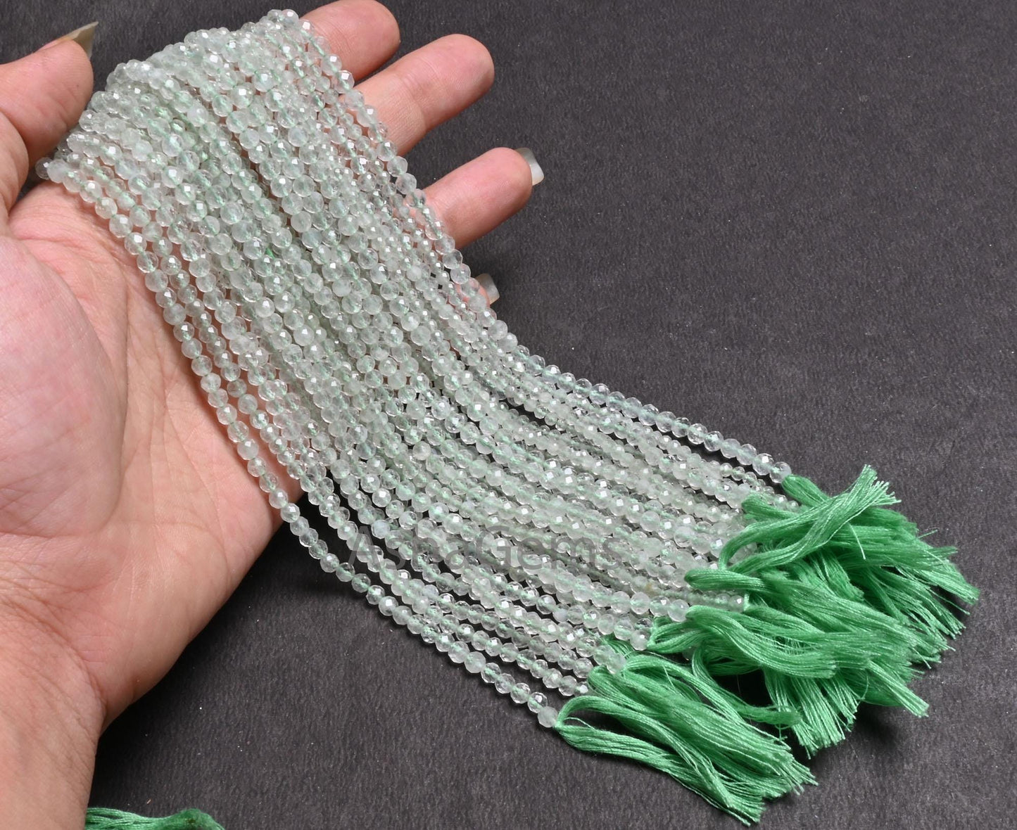 Beautiful Green Amethyst Micro Cut Rondelle Beads,13"Natural Green Amethyst Machine Cut Faceted Gemstone Amethyst Bead Jewelry Necklace SALE