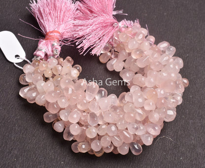 Beautiful Rose Quartz Smooth Drops Shape Beads Natural Pink Quartz Plain Teardrop Bead Handmade Gemstone Rose Quartz Bead Jewelry Craft SALE