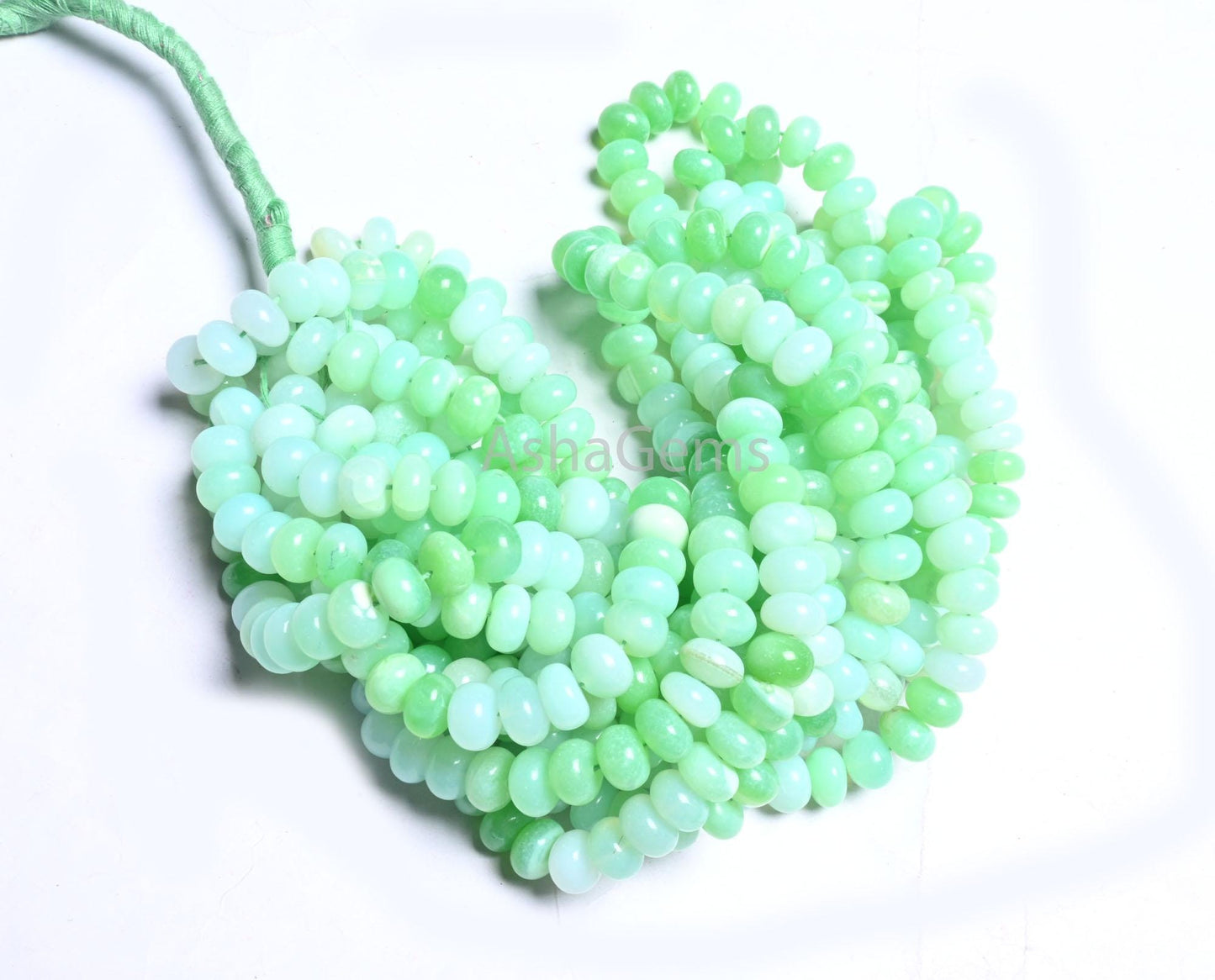 Beautiful Shaded Green Parrot Opal Smooth Rondelle Gemstone Beads, AAA Mint Green Opal Plain handmade Beads, Opal Beads Jewelry Making Craft