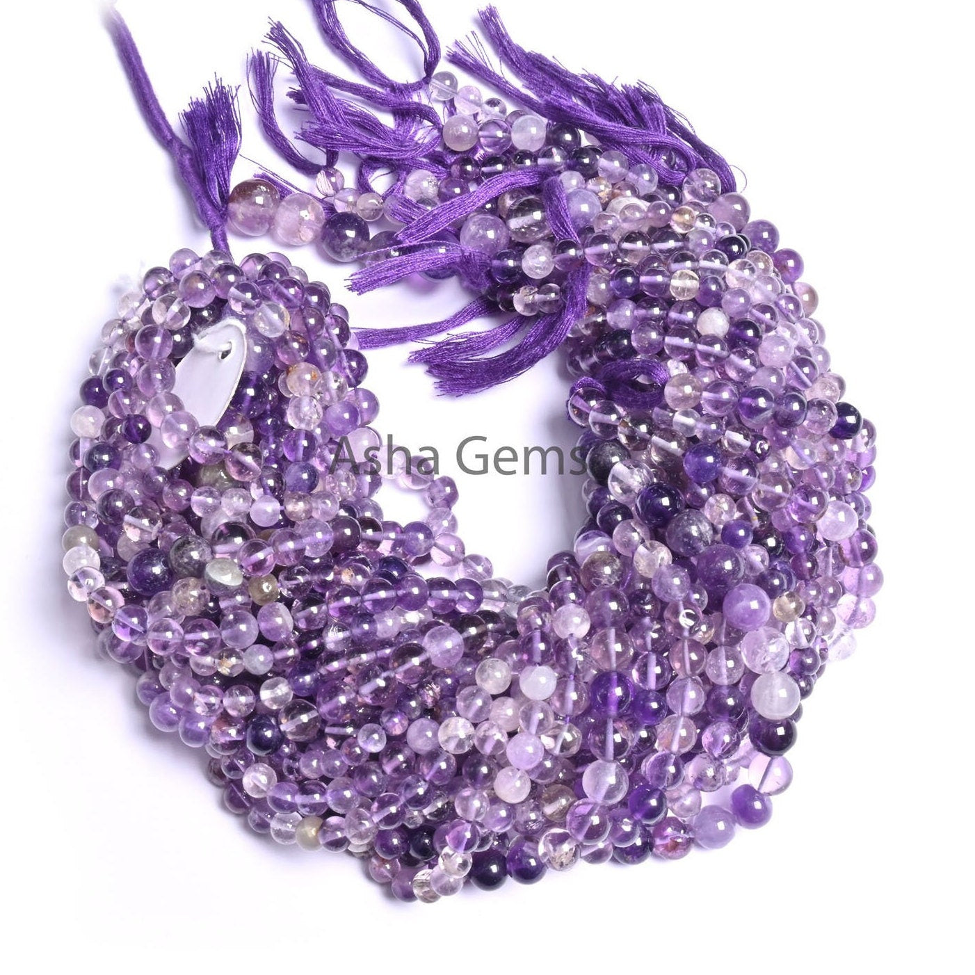 Natural Amethyst Smooth Round Gemstone Beads, Shaded Purple Amethyst Beads, African Amethyst Plain Round Ball Shape Bead Jewelry Crafts SALE