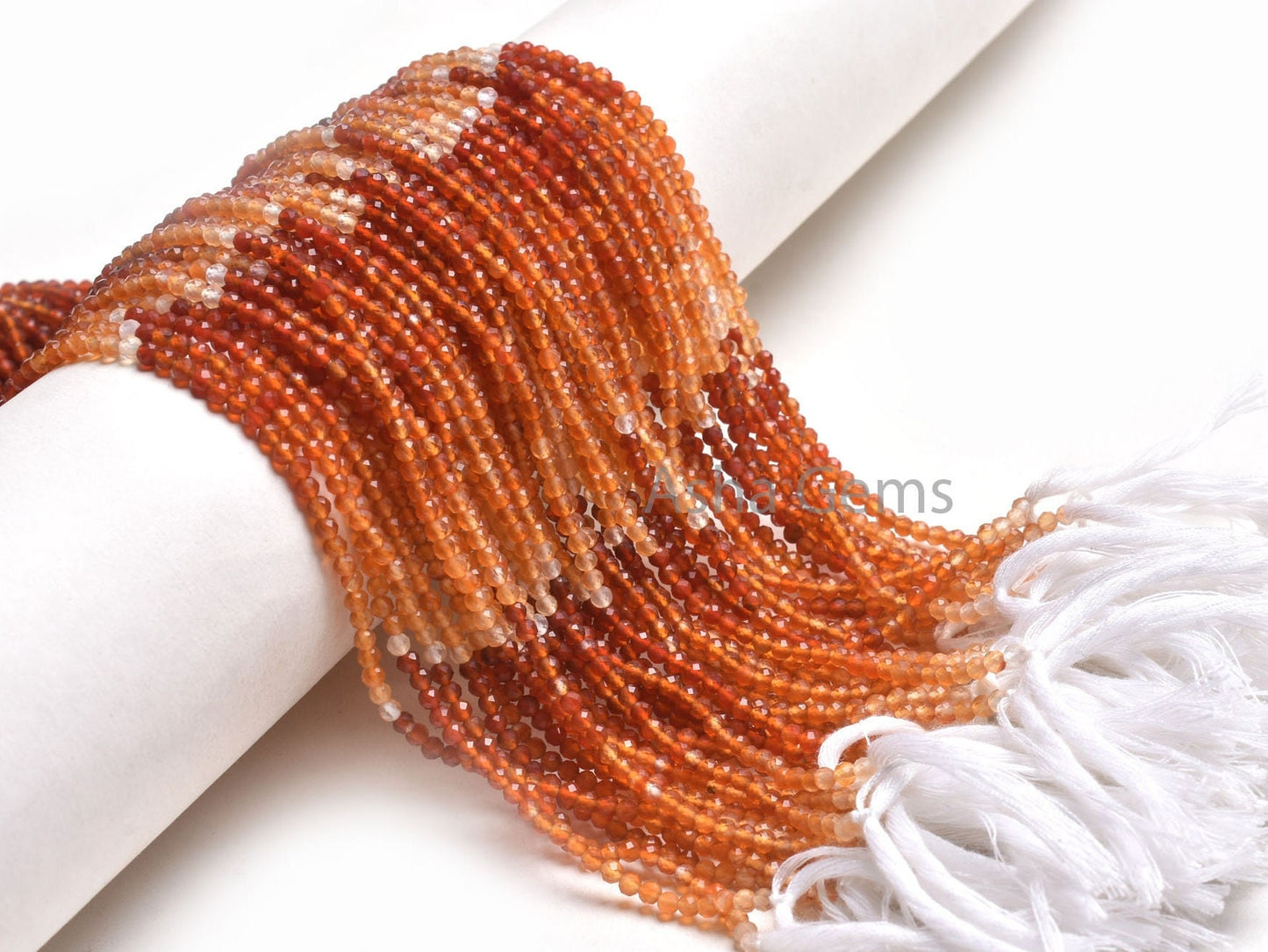 3 mm Beautiful Carnelian Micro Cut Round Faceted Gemstone Beads Fine Quality Shaded Orange Red Carnelian Machine Cut Bead Carnelian Jewelry