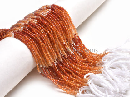 3 mm Beautiful Carnelian Micro Cut Round Faceted Gemstone Beads Fine Quality Shaded Orange Red Carnelian Machine Cut Bead Carnelian Jewelry