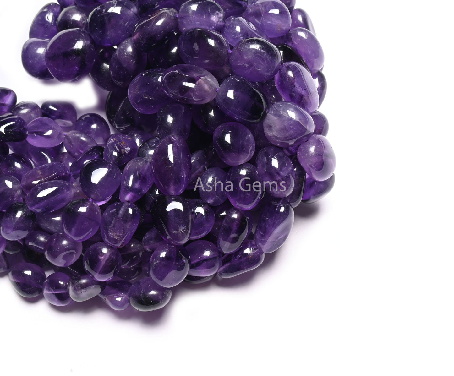 Purple African Amethyst Smooth Nugget Shape Beads, Natural Amethyst Handmade Tumble Gemstone Loose Beads, Amethyst Necklace Jewelry makings (AG 22302)
