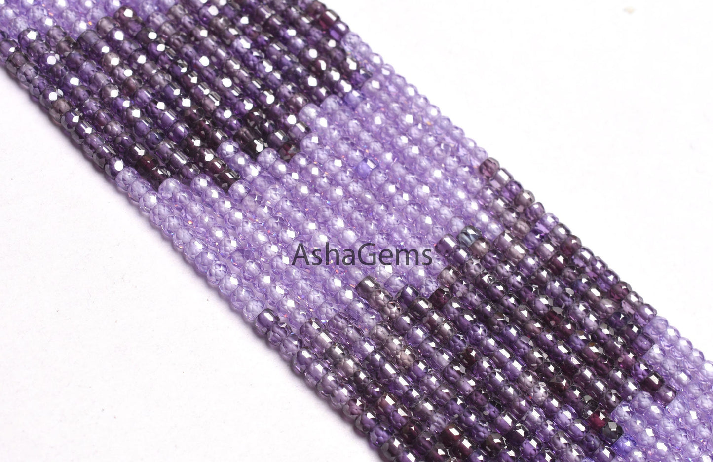 Shaded Blue Zircon faceted Rondelle beads,3 mm AAA Shaded Lavender Zircon Micro Faceted Beads,13' Strand cubic Zircon Beads Jewelry necklace