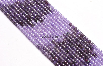 Shaded Blue Zircon faceted Rondelle beads,3 mm AAA Shaded Lavender Zircon Micro Faceted Beads,13' Strand cubic Zircon Beads Jewelry necklace