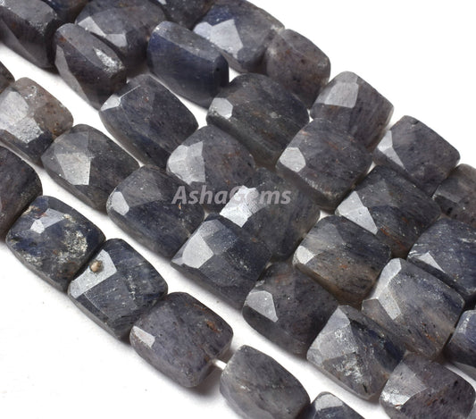 Amazing Blue Iolite Faceted Rectangle Shape Beads, Iolite Faceted Gemstone Beads,Briolette Iolite Handmade Jewelry Making Beads For Crafts
