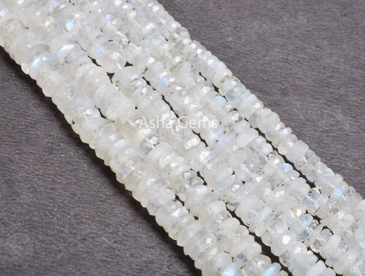 Beautiful Rainbow Moonstone Faceted Heishi Tyre Gemstone Beads, Natural Blue Fire Rainbow Moonstone Flat Wheel Shape Bead Jewelry Craft SALE