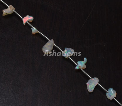 Colorful Flashy Fire Natural Ethiopian Opal Rough Beads, Ethiopian Opal Untreated Gemstone Bead, Beautiful Welo Fire Opal Raw Nuggets Beads