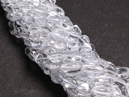 Natural Crystal Quartz Smooth nugget Beads, White Crystal beads AAA Clear Crystal Plain Handmade Tumble Gemstone Loose bead Necklace Jewelry