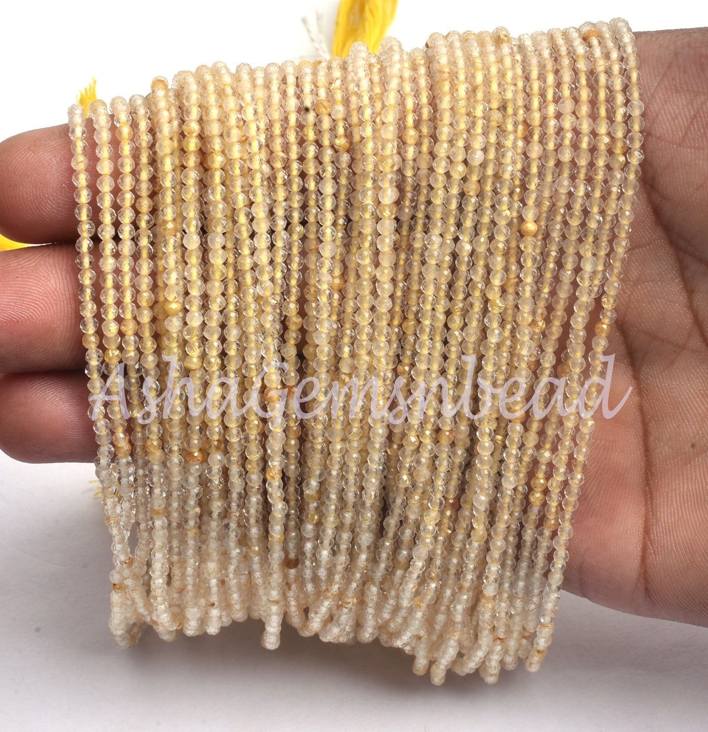 2.5 mm Beautiful Yellow Quartz Micro Cut Rondelle Beads,13"Golden Quartz Machine Cut Faceted Gemstone Beads, Quartz Bead Jewelry Making SALE