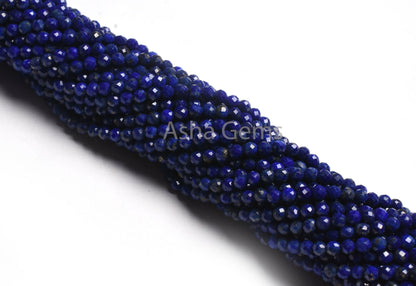 AAA Quality Lapis Lazuli Micro Cut faceted Beads,3 mm Natural Blue Lapis Machine Cut Rondelle Gemstone Beads,13"Real Lapis Bead Jewelry SALE