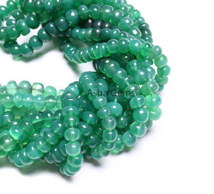 Shaded Green Onyx Smooth Rondelle Shape Gemstone Loose Beads, Green Onyx Beads, Fine Onyx Plain Handmade Rondelle Beads Jewelry Makings SALE