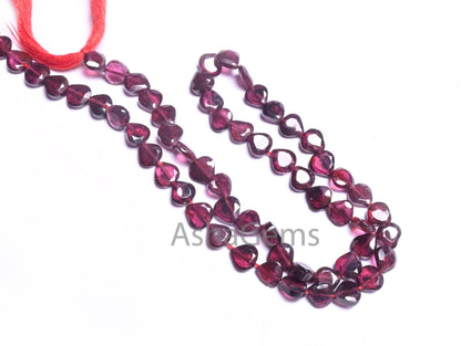 Beautiful Red Garnet Faceted Heart Shape Gemstone Beads,13" Natural Garnet Straight Drill Tiny Heart Flat Briolette Garnet Bead Jewelry SALE (AG 18712 )
