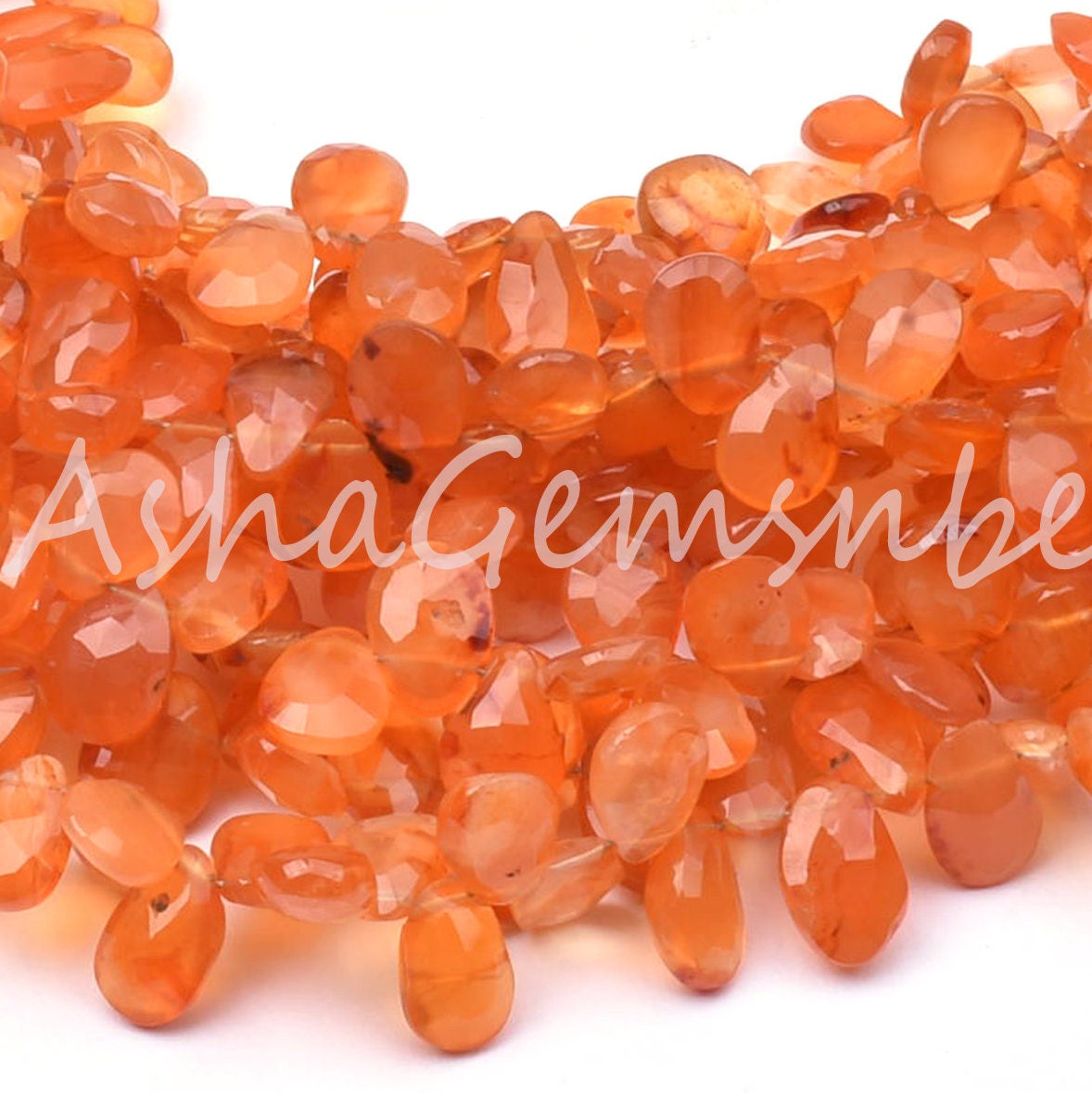 Beautiful Orange Carnelian Pears Shape Faceted Gemstone Beads, Cornelian Teardrop Briolette Side Drill Beads Carnelian Bead Jewelry makings