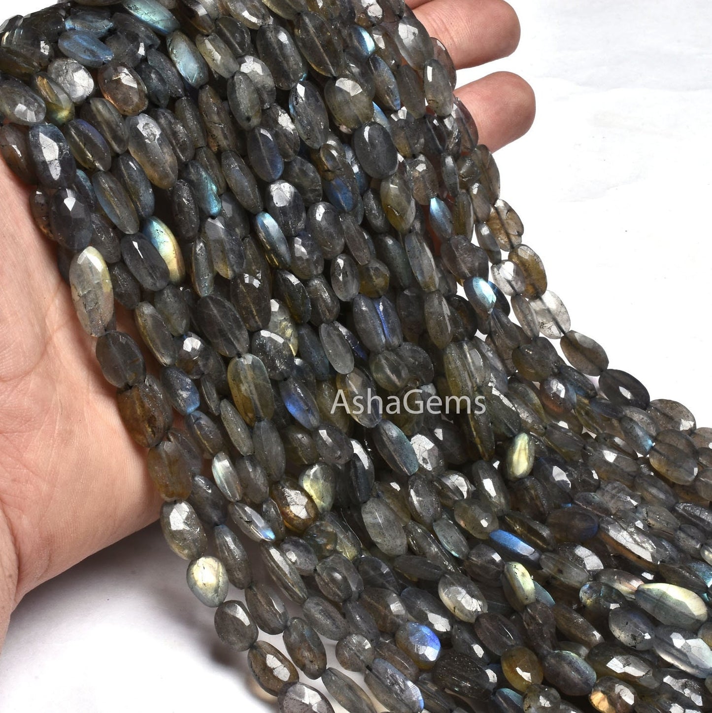 beautiful Labradorite Faceted Oval Gemstone Beads,13"Strand Natural Fire Labradorite beads Black Rainbow Handmade Uneven Oval Briolette Bead