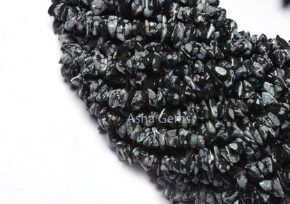 34 inch Strand Natural Black Obsidian Gemstone Uncut Chips Beads, AAA Obsidian Smooth Raw rough Beads Nugget Beads For Necklace Jewelry SALE