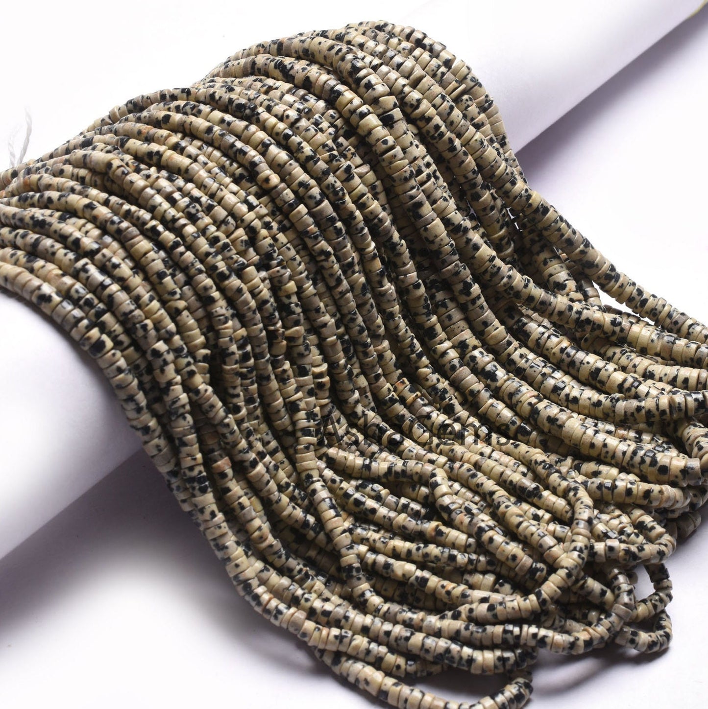 Dalmation Jasper Smooth Tyre Shape Gemstone beads,16" Strand Natural Dalmation Jasper Plain Handmade Tyre Beads, jasper beads Jewelry SALE