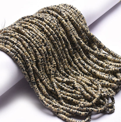 Dalmation Jasper Smooth Tyre Shape Gemstone beads,16" Strand Natural Dalmation Jasper Plain Handmade Tyre Beads, jasper beads Jewelry SALE