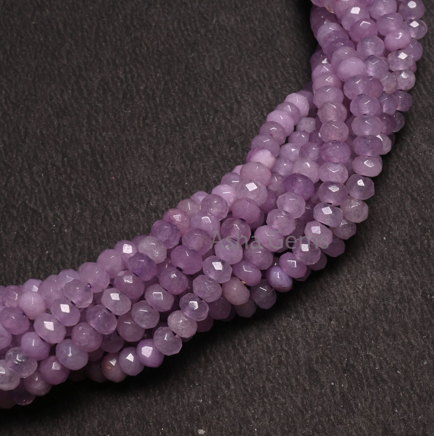 Fine Lavender Color Jade Quartz Faceted Rondelle Gemstone Beads,4.5 mm Light Purple Jade Machine Cut Beads, Jade Quartz Beads Jewelry Crafts