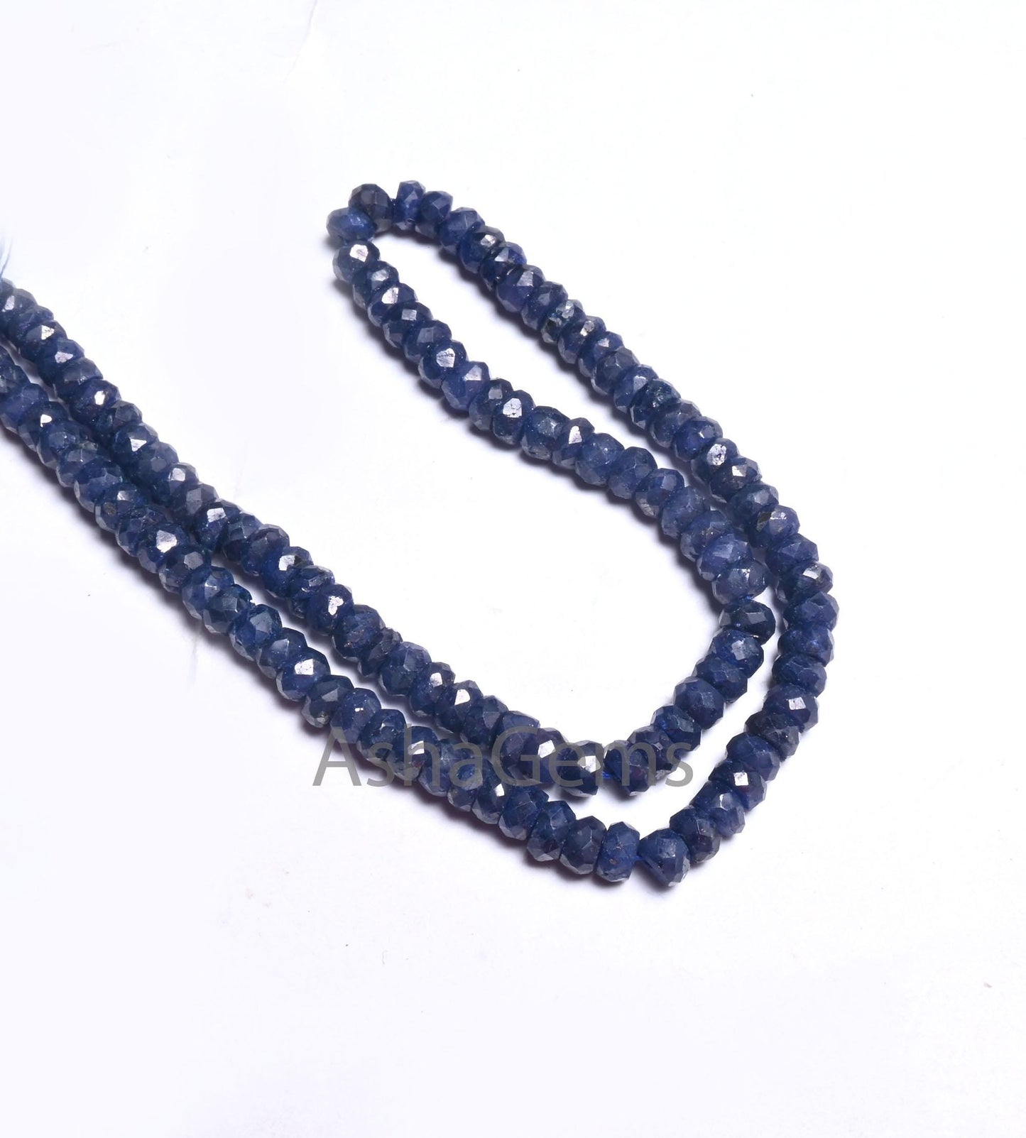 Beautiful Blue Sapphire Faceted Rondelle Shape Beads, Fine Blue Corundum Indian cut Gemstone Beads, sapphire beads necklace making Jewelry