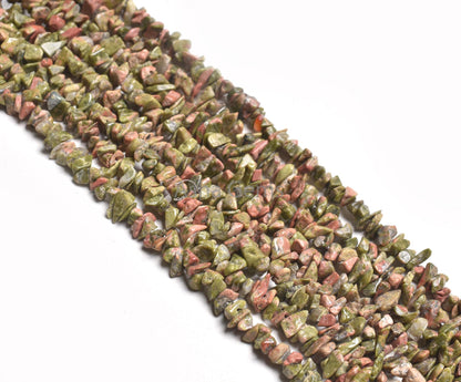 Natural Unakite Uncut Chips Smooth Beads Gemstone 34" Strand Unakite beads, Umakite Uneven Shape tiny raw rough bead For Jewelry making SALE