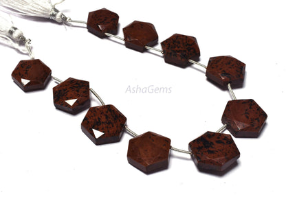 Natural Red Jasper Faceted Hexagon Shape Gemstone Beads,8" Strand jasper beads,10 Piece Strand red Jasper fancy Flat Hexagon Briolette Beads