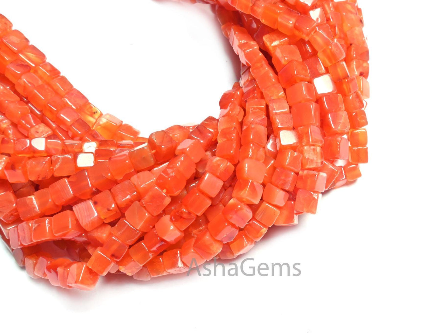 Beautiful Fine Orange Carnelian Smooth Box Gemstone Beads, Natural Carnelian Plain Handmade 3D Cube Box Carnelian Beads Jewelry making Craft