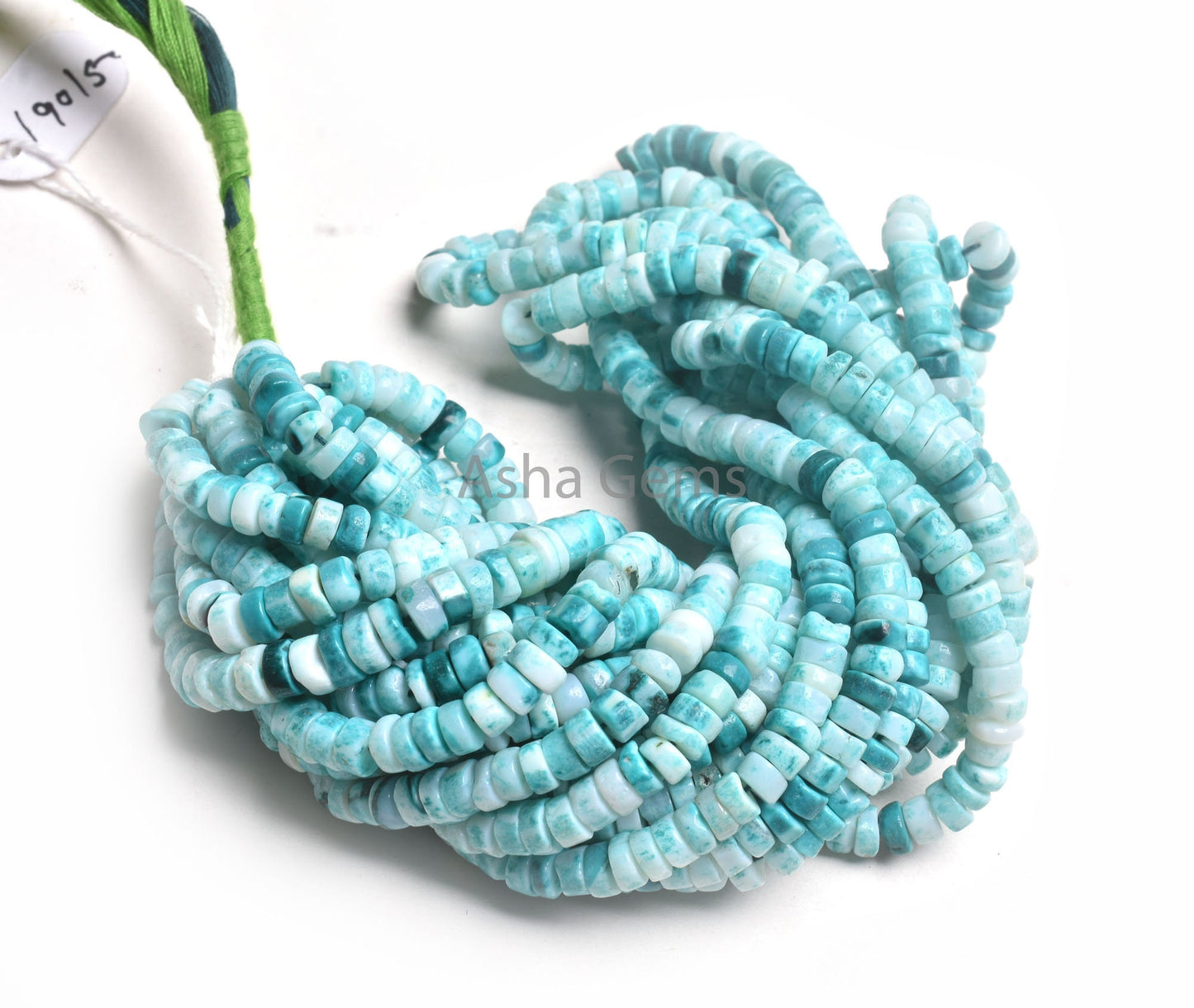 Beautiful Bottle Green Opal Smooth Tyre Beads, Shaded Green Blue Opal Heishi Tyre Beads, Opal Wheel Shape Gemstone Bead Jewelry making Craft