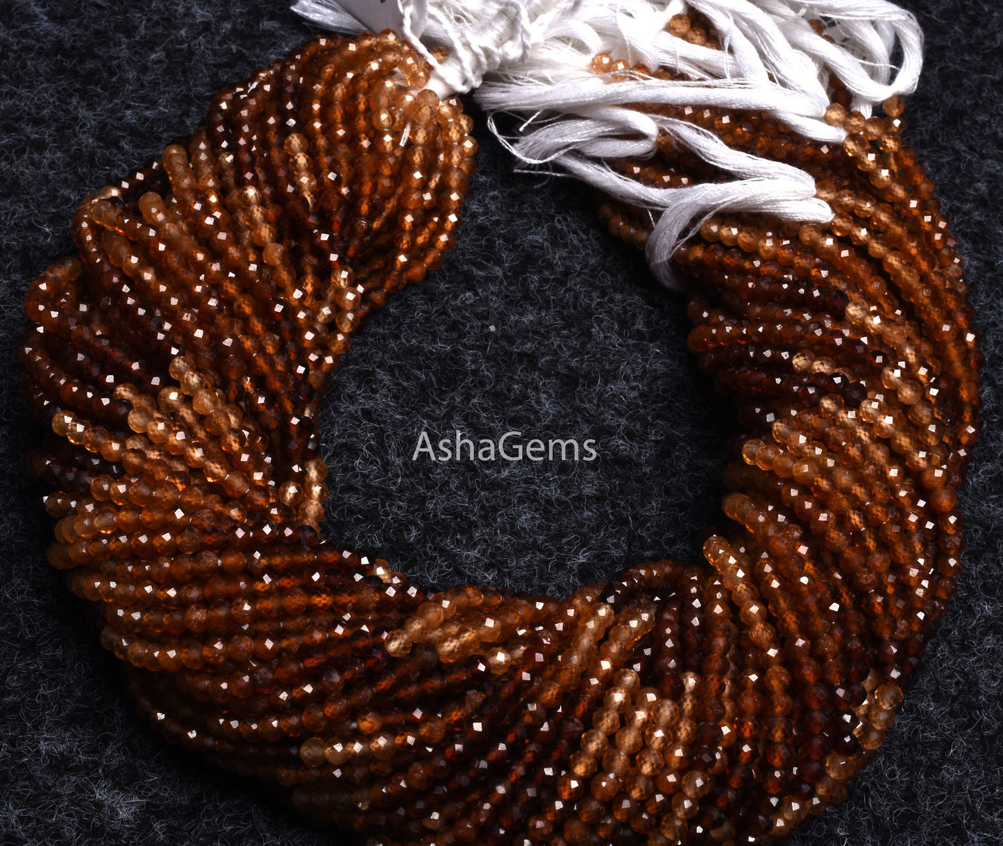 3 mm Genuine hessonite Faceted rondelle Shape Gemstone Beads Shaded Brown Hessonite Micro Faceted Machine Cut Beads, AAA Hessonite Bead SALE ( 11438)